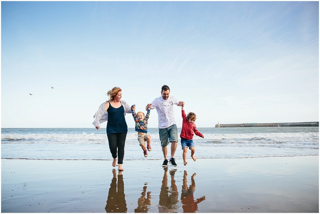 family on sunny sands beach folkestone kent family photography