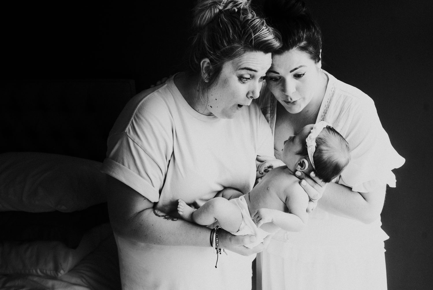 london newborn baby photographer GAY LESBIAN COUPLE PARENTS WITH NEWBORN BABY TWO MUM FAMILY