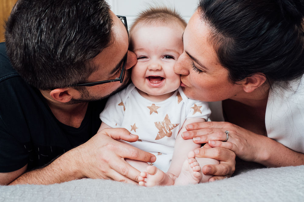 baby with parents photography