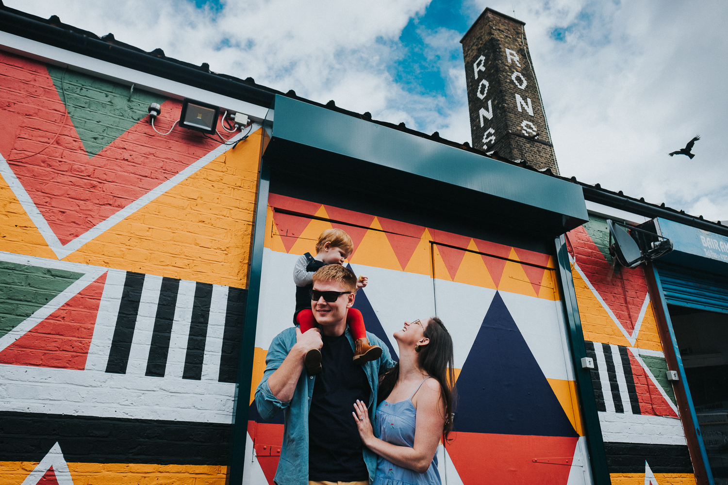 family with peckham graffiti wall london family photography