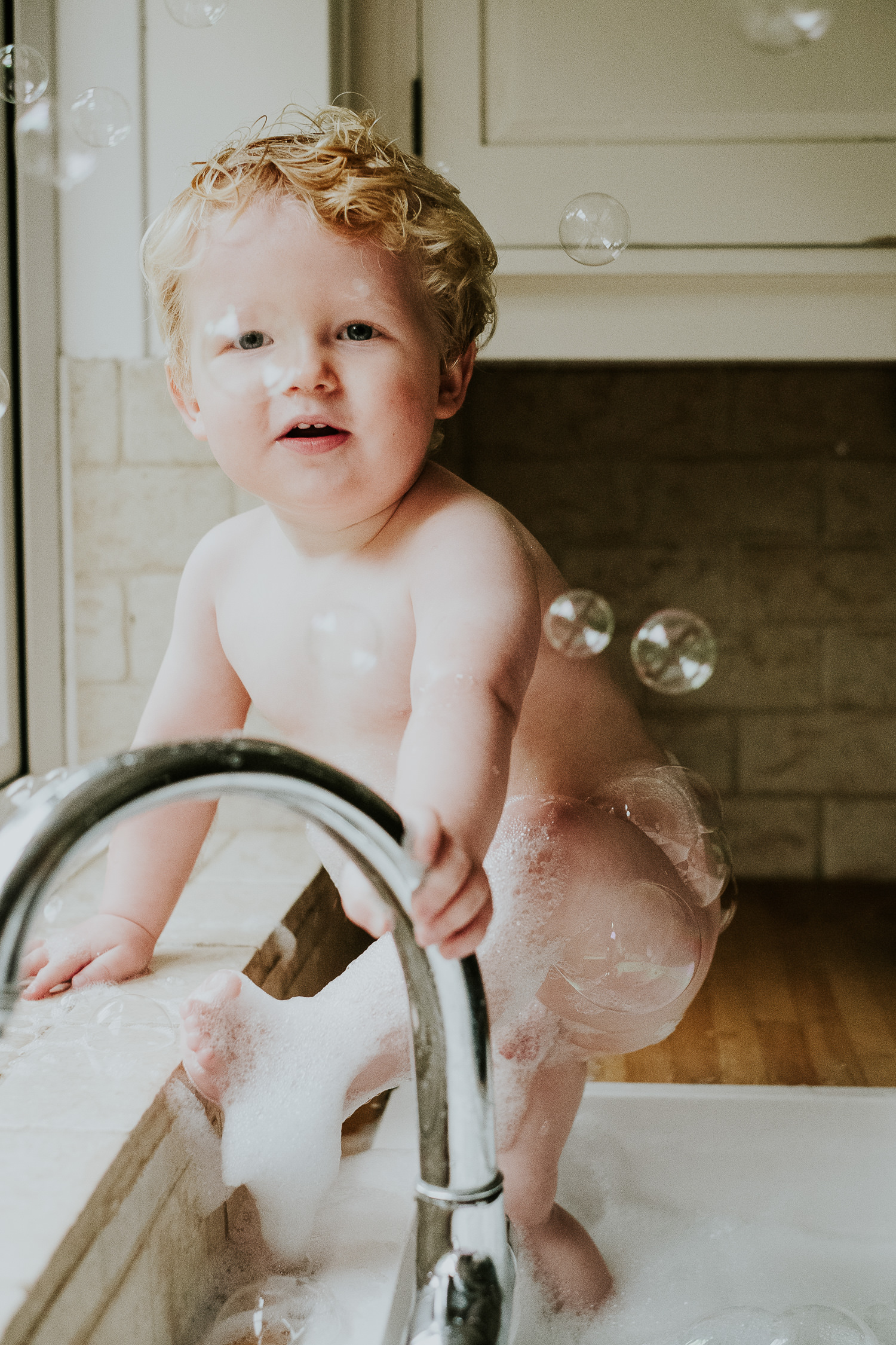 Ashford Baby Photographer Ollie In The Kitchen Sink