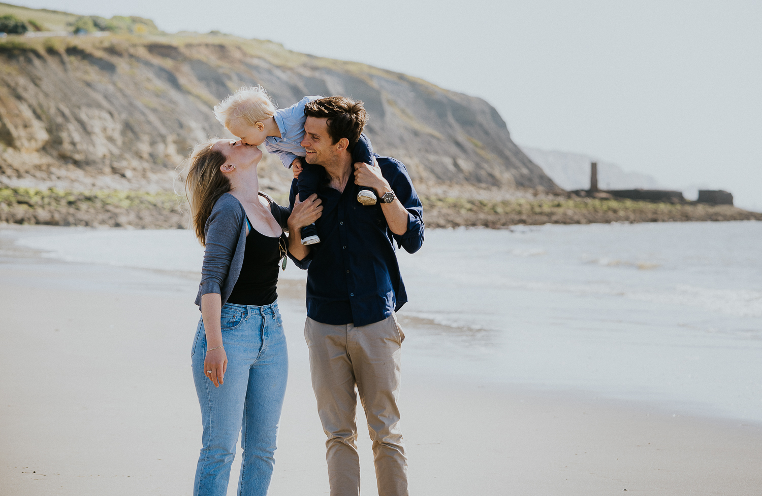 Kent family photography 2020 family portrait at beach Sunny Sands Folkestone