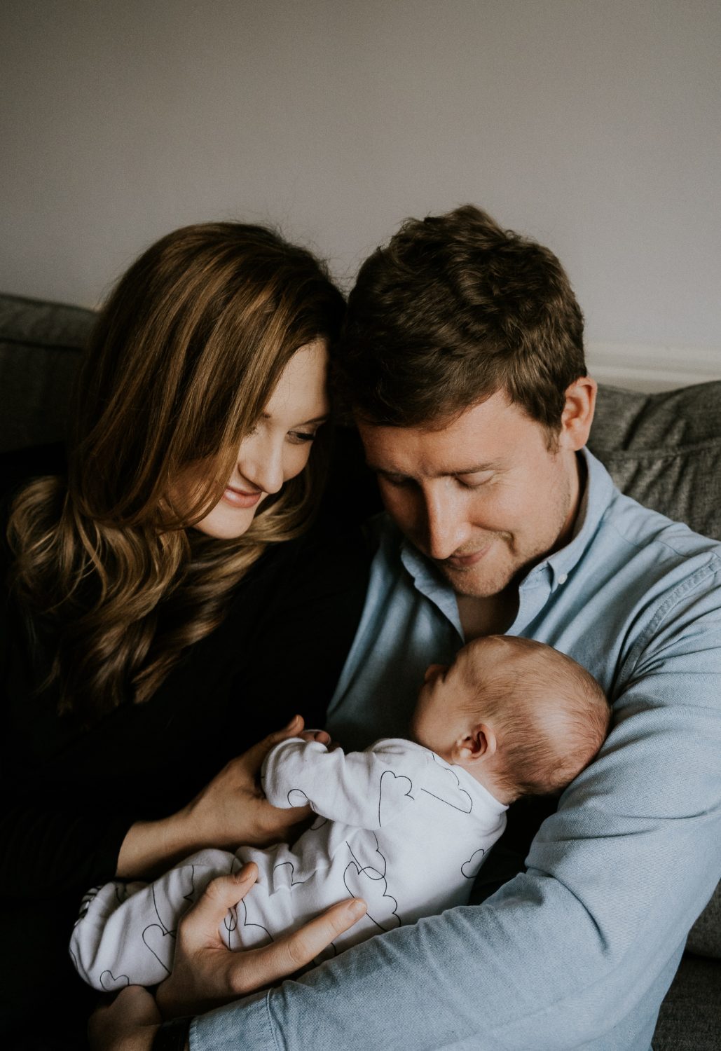 newborn photo session at home in highgate photo of baby boy with parents