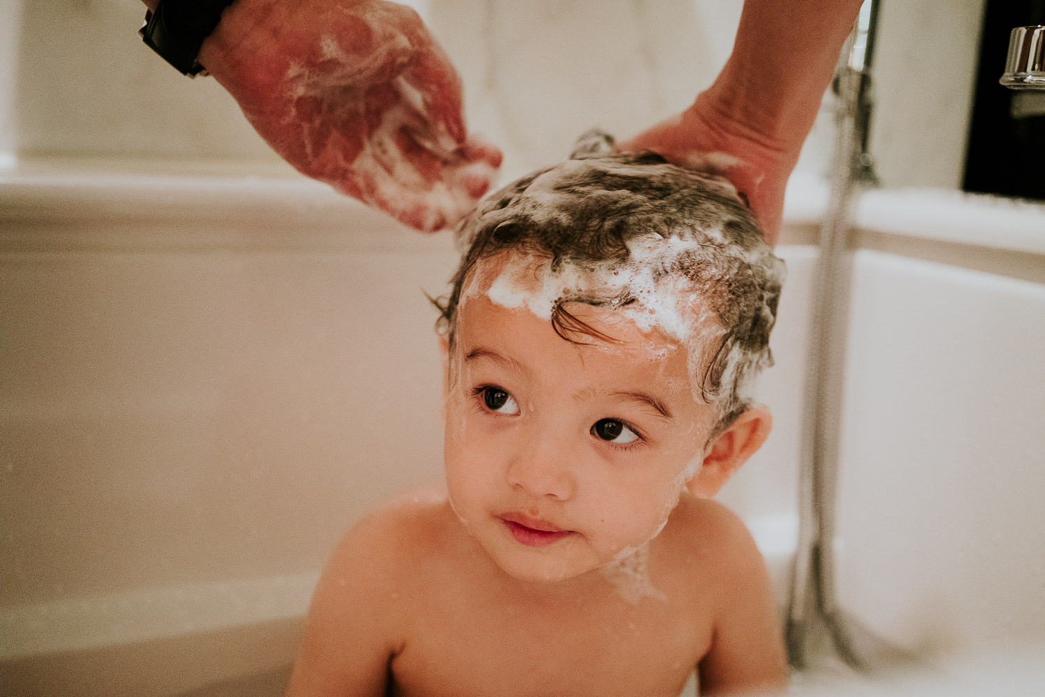 family vacation photo shoot in the south of france grand hotel du cap ferrat four seasons little boy bathtime
